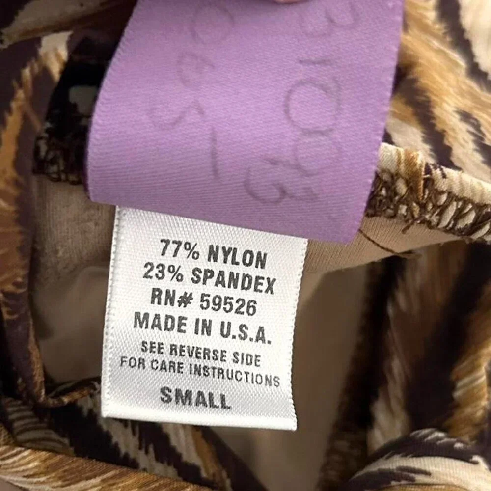 Y2K vintage 2000s cheetah animal print brown halter tie back bikini top small - Picture 6 of 6